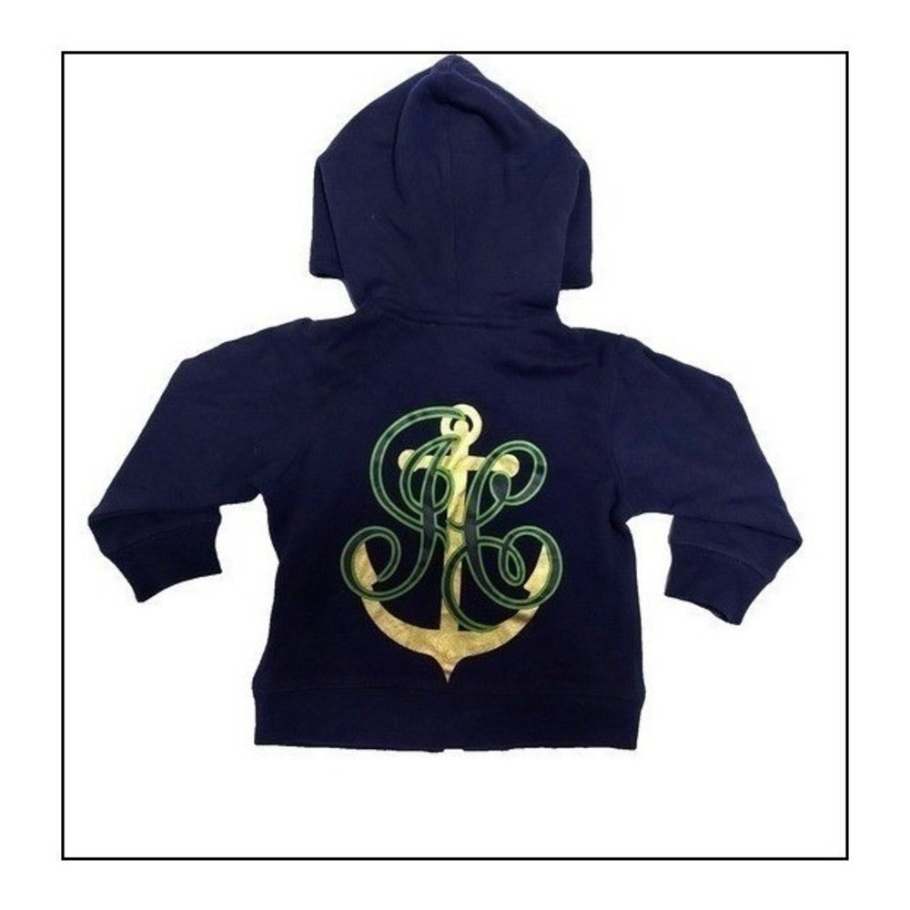 Juicy Couture Hoodie Girls 6-12M Gray Anchor Embroidery Full Zip Y2K Baby Jacket